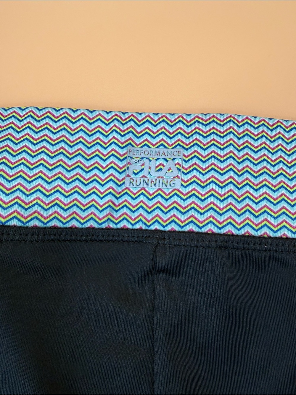 FILA Sport Y2K Capri Running Leggings Navy Blue Colorblock Size L - Picture 8 of 8